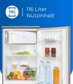 Exquisit Kühlschrank KS15-4-E-040D Inoxlook | 116 L Nutzinhalt | Edelstahloptik -Küchen Profi 5e5ebdc3992f5c13be1be0391355163d