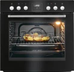 Bomann Einbau Elektroherd Set Schwarz, Backofen Set Mit Glaskeramik- Herdplatte Und 4 Kochplatten, Ofen Ober-/Unterhitze, Grill- Und Umluftfunktion Mit Ceranfeld, EHBC 7934