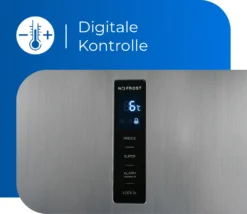Exquisit Kühlschrank KS360-V-HE-040E Inoxlook | 359 L Nutzinhalt | Edelstahloptik -Küchen Profi 5f72b31f06d9bc6717b4e4f273126371
