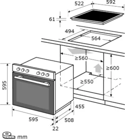 Exquisit EHE 157-2 UR-Set Einbau-Herd Glaskeramikkochfeld | Ober-/Unterhitze | Umluft & Grill| Inox -Küchen Profi 603d7e7ff45d9f6fd2bd457923a558b6