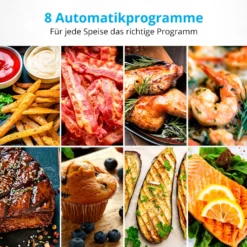 MEDION Heißluftfritteuse, Ca. 1500 Watt, Digitales Bedienfeld, Nutzinhalt Gesamt 4 Liter, Ölfreies Frittieren, 30 Min Timer, Überhitzungsschutz, MD17320 Schwarz -Küchen Profi 632ac702888ef0e8cb5168e228d6a042