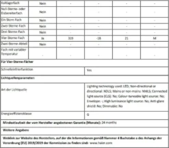 Haier HCE321T Gefriertruhe / 319 Liter / Innenbeleuchtung / Super-Gefrierfunktion / Ausbalancierter Deckel / 2 Metallkörbe -Küchen Profi 632bb03151911773aa4daa04de1c96f7