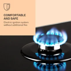 Klarstein Gaskochfeld Gasherd Einbau - Sabaf-Brenner - Erdgas/Propangas - Automatische Abschaltung - Gusseisen - Glaskeramik Retro-Look - 2-flammig - Schwarz Einbau Gas Kochfeld Gasherd 2 Platten Kochfelder Herdplatte Kochplatte Einbaukochfeld -Küchen Profi 63c29e65d0147c1c0579afa014db8d11