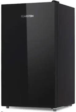 Klarstein Luminance Frost Kühlschrank (91 Liter Volumen, , Front Aus Glas, Gemüse-Fach, 2 Glasböden, 3 Türfächer, 7-stufige Temperatureinstellung) Schwarz -Küchen Profi 644a7834e6884024b7a6c6d96badc522