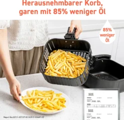 Cosori Premium 5,5-Liter Heißluftfritteuse Mit Spießgestell, Schwarz 24 Cosori Premium 5,5-Liter Heißluftfritteuse Mit Spießgestell, Schwarz -Küchen Profi 647686130f96fa0ca7d37d9d7c284eb5