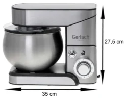 Gerlach Edelstahl Küchenmaschine | 1800 Watt | Planetarisches Rührsystem -Küchen Profi 6548b53ed7705d3664a975b5c7f2ba05