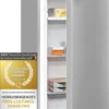 Exquisit Gefrierschrank GS231-NF-H-040D Inoxlook | 161 L Nutzinhalt | NoFrost | Umluftkühlung | LED-Anzeige | Wechselbarer Türanschlag | Edelstahloptik