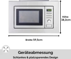 PKM Einbau Mikrowelle Microwellengerät Mikrowellenherd MW820-EBM Edelstahl 800 W -Küchen Profi 65effd276d8e021875883aae32ca2c0c