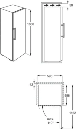 AEG RKB738E5MB Freistehender Kühlschrank / 1860 Mm / / 380 L / CustomFlex - Flexibles Türablagesystem / Null-Grad-Schublade / Farbe: Black Stainless Steel, Seiten Dunklegrau -Küchen Profi 67c68cb6dcde60f61d45da0ad3d0ddbb