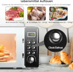 COSTWAY Mikrowelle 20L, 700 W Mikrowellenofen, Mit 8 Automatischen Programme, 5 Leistungsstufen, LED-Anzeige, Verzögerter Start, Retro, Schwarz -Küchen Profi 6b92b807b67529d4c0362137fc59d621