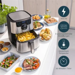 Princess Aerofryer Smart 1500 W 4,5 L Silbern -Küchen Profi 6c8e9f6789b7562562b2b12851a0a9b1