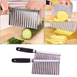 Potato Wavy Edged Knife Edelstahl Küchenhelfer Gemüse Obst Schneidwerkzeug Küchenzubehör Pommes Frites Maschine -Küchen Profi 6edaadecce70eb6e15f635aac173ad45