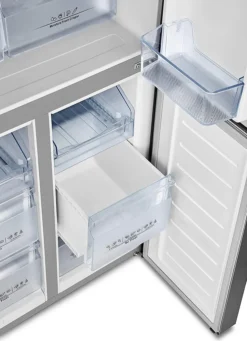 Hisense RQ563N4SI2 Kühl-Gefrierkombination Side-by-Side 454 L: 294 L Kühlteil + 160 L Gefrierteil - LED-Innenbeleuchtung - Total No Frost - Multi Air Flow - Super Cool -Küchen Profi 7026a727f72b90dd8e506532614fcf52