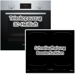 Set BOSCH Backofen Mit Induktionskochfeld Autark 60 Cm + Teleskopauszug LED