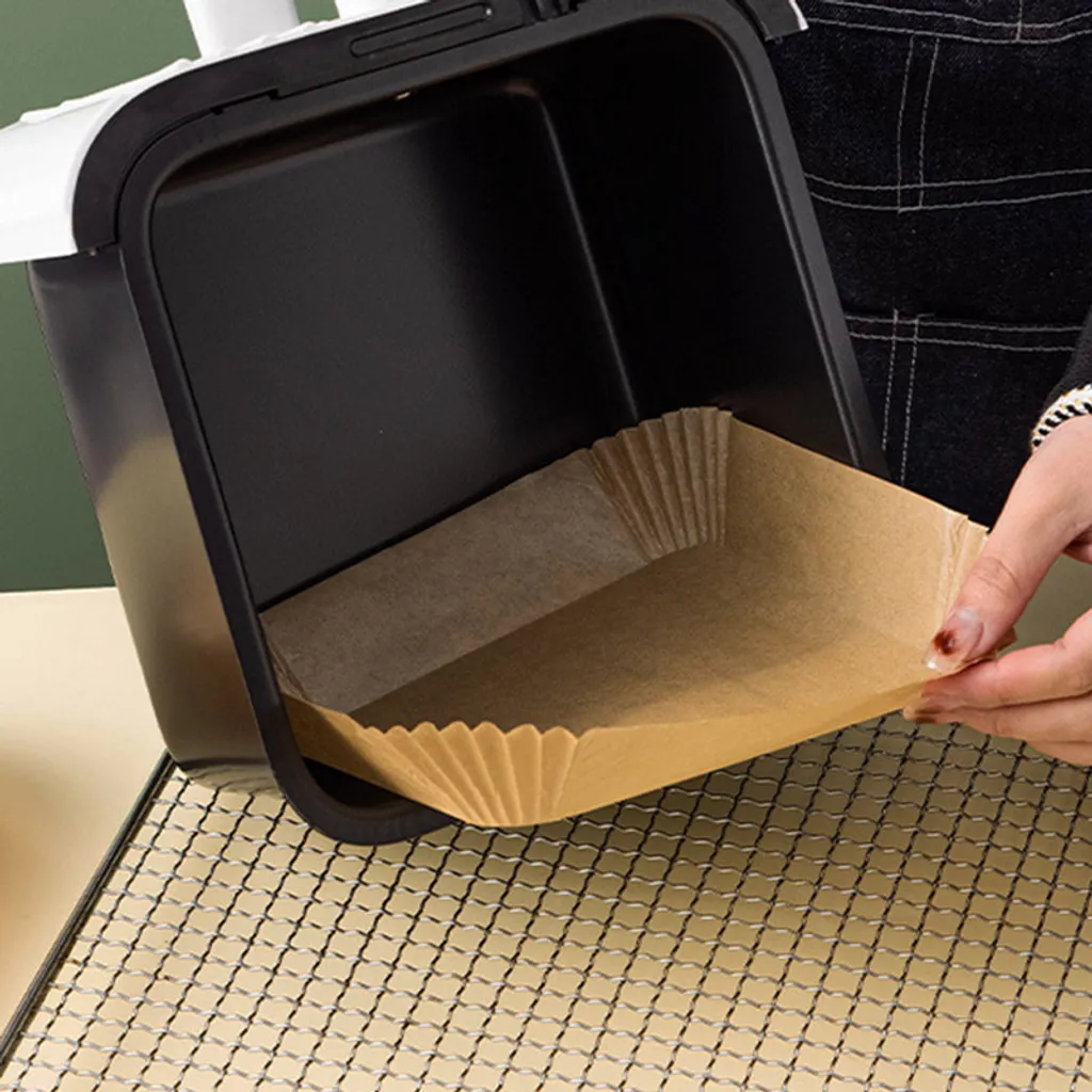50 Stück Luftfritteuse Einweg Papiermatte Backölbeständiges Und ölabsorbierendes Papier Für Grillofen, 16.5*16.5*4.5cm 6 50 Stück Luftfritteuse Einweg Papiermatte Backölbeständiges Und ölabsorbierendes Papier Für Grillofen, 16.5*16.5*4.5cm – Bild 4
