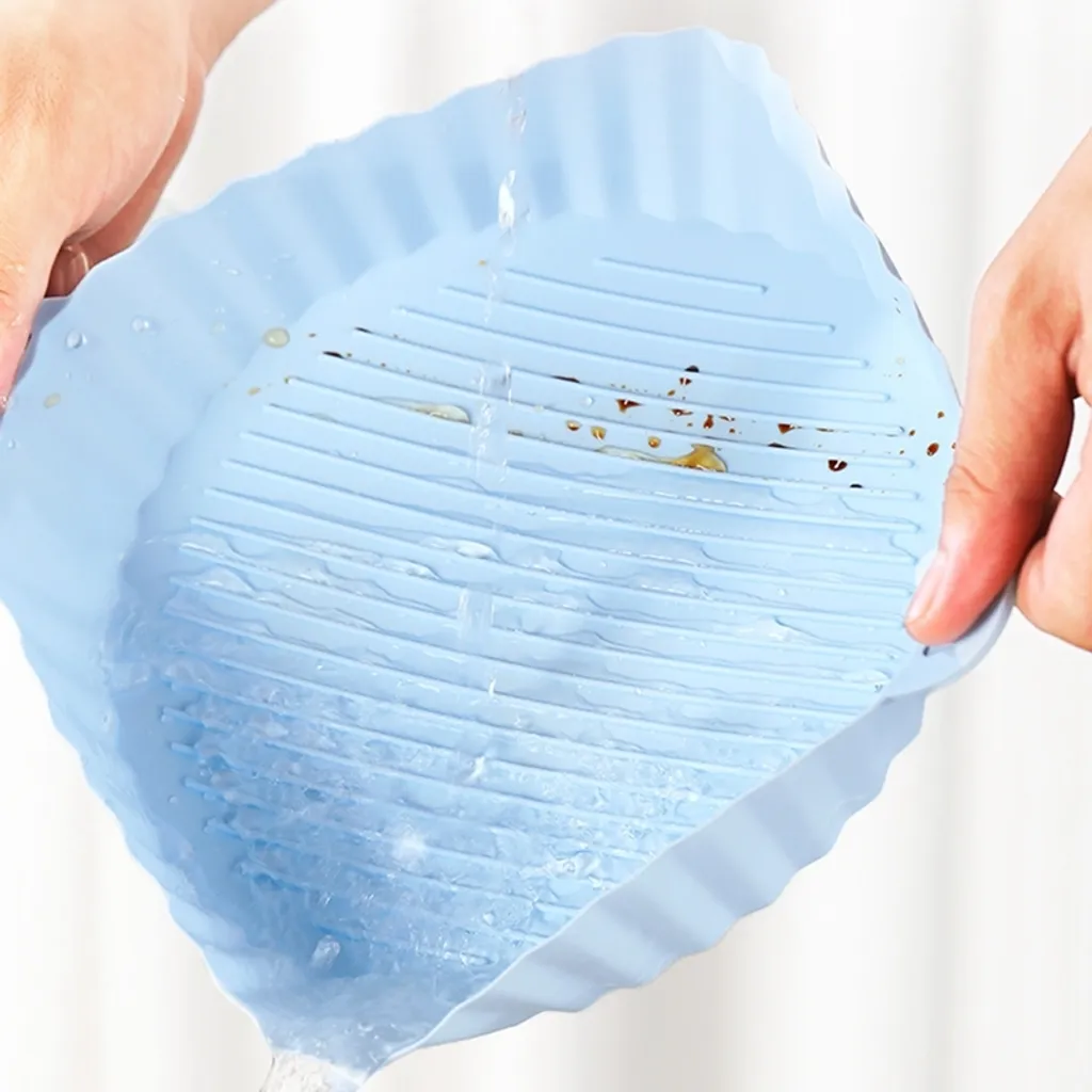 2 Stück Air Fryer Silikon Topf Wiederverwendbar Ersatzeinlagen Korb Backofen Pad Hitzebeständige Backblech Fried Pizza Heißluftfritteuse Matte Blau 18,5*21*4cm 5 2 Stück Air Fryer Silikon Topf Wiederverwendbar Ersatzeinlagen Korb Backofen Pad Hitzebeständige Backblech Fried Pizza Heißluftfritteuse Matte Blau 18,5*21*4cm – Bild 3