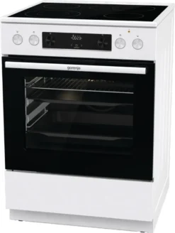 Gorenje GECS6C 70 WPA Elektro-Standherd - Glaskeramik-Kochfeld - 71 Liter - ExtraSteam - GentleClose - AirFry - Versenkbare Knebel - AquaClean - PerfectGrill - Teleskopauszüge - Weiß -Küchen Profi 717765356fc9189410ebe96af37b1c4a