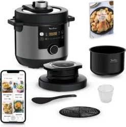Moulinex Turbo Cuisine & Fry Elektrischer Schnellkochtopf Und Luftfritteuse 1450 W - 15 Automatische Programme