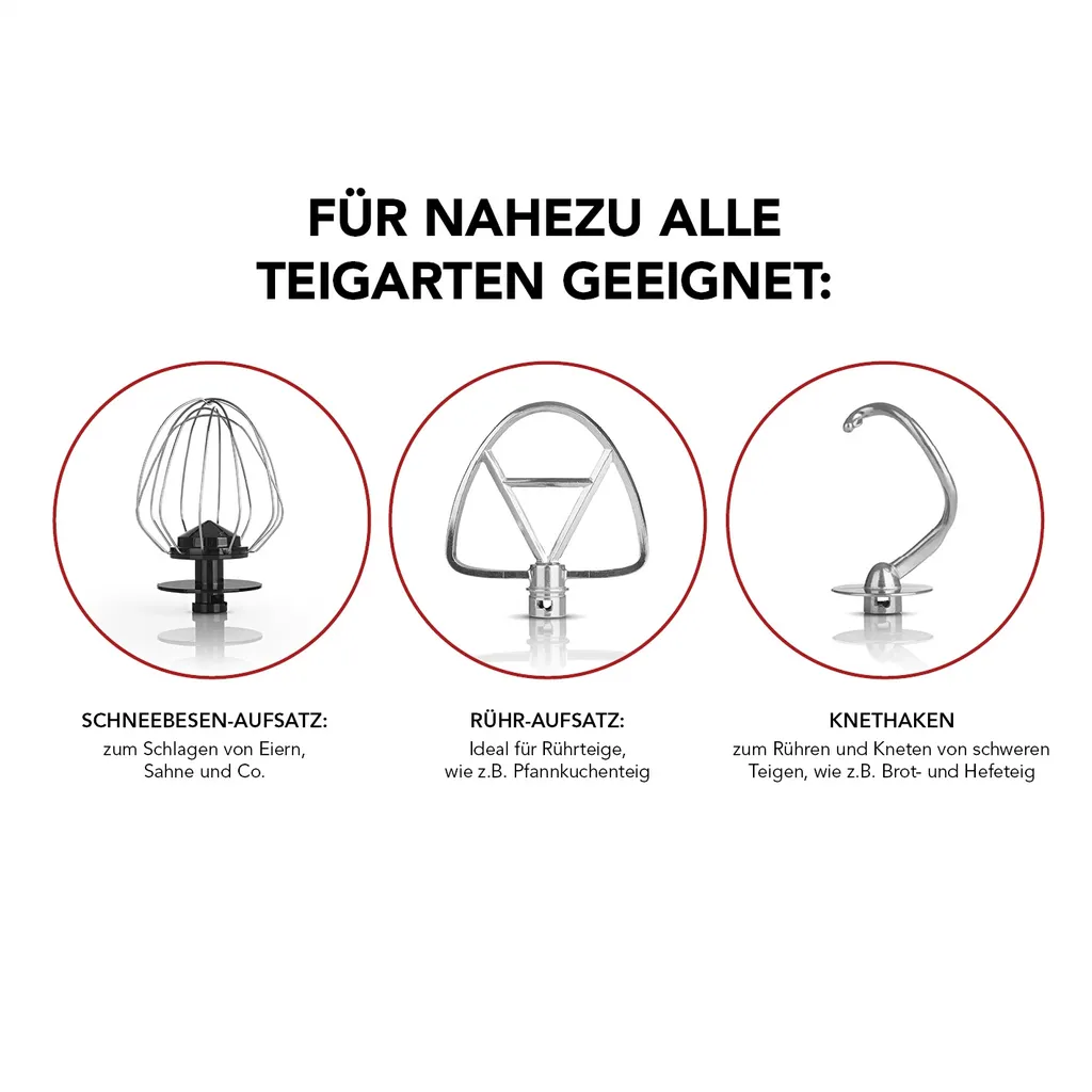 MAXXMEE Küchenmaschine Mit Zubehör - Rot 7 MAXXMEE Küchenmaschine Mit Zubehör - Rot – Bild 5