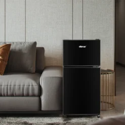 Merax Table Top Kühlschrank BCD-86A, 87 Cm Hoch, 43 Cm Breit, 60 L, Mini Kühlschrank Mit Gefrierfach, Doppeltür Und LED-Beleuchtung, Kühl-und Gefrierfunktion, Freistehend Und Klein -Küchen Profi 76daa154ab5f7b4c8a34fc99c5e9cc23