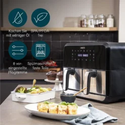 Princess 182074 Doppelkorb Heißluftfritteuse 2x 4 L 2x 1600 W Ohne-Öl Timer -Küchen Profi 76dc621fd4db38e2818de5ce44284659