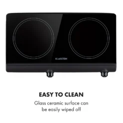 Klarstein Cookbuddy Doppelkochfeld, 2400W, Infrarot, Glaskeramik, Mobile Kochplatte, 2 X 18 Cm (Ø) Kochzone, 5 Temperaturstufen, Überhitzungsschutz, Elektrisch, Camping-Kochfeld, Edelstahl, Schwarz -Küchen Profi 78461eaa6eb542db8119a6cf978e3314