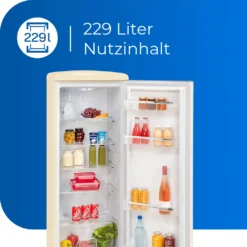 Exquisit Retrokühlschrank RKS325-V-H-160F Magnolienweiss | Standgerät | 229 L Volumen | Magnolienweiß -Küchen Profi 790cd20c6ee0250d9db8a92a62f91cc7