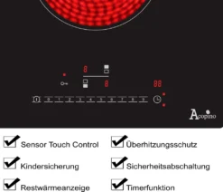Acopino Glaskeramik Kochfeld Autark Einbaukochfeld KM2 Mit Sensor Touch Control, Zwei Kochzonen 15 Acopino Glaskeramik Kochfeld Autark Einbaukochfeld KM2 Mit Sensor Touch Control, Zwei Kochzonen -Küchen Profi 79c63038f83a6eabaee62e35bf8a9d30