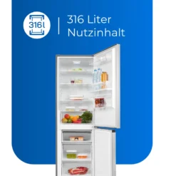 Exquisit Kühl-Gefrierkombination KGC320-90-WS-010E Silber | 316 L Nutzinhalt | Silber -Küchen Profi 79ea6afb713f70ec6df4c40dff9d240d