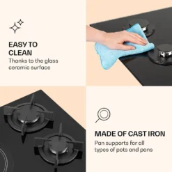 Klarstein MultiChef 5 Kombi-Gaskochfeld Gas/Glaskeramik 5 Zonen -Küchen Profi 7a87e2634760ba9431373d1e37a09912