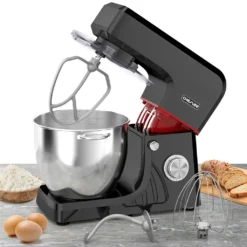 Homlee Küchenmaschine Knetmaschine 1800W,Teigmaschine Mit 6.5L Edelstahlschüssel,6 Geschwindigkeit Reduzierte Geräusche, Multifunktion Knetmaschine Mit Rührbesen,Rührhaken, Knethaken, Spritzschutz(Schwarz) -Küchen Profi 7ae53cb9e64298b9eac001dbec6b64f4