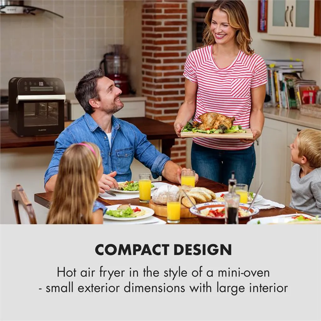 AeroVital Cube Heißluftfritteuse 1600W 12l Timer 16 Programme Schwarz 4 AeroVital Cube Heißluftfritteuse 1600W 12l Timer 16 Programme Schwarz – Bild 2