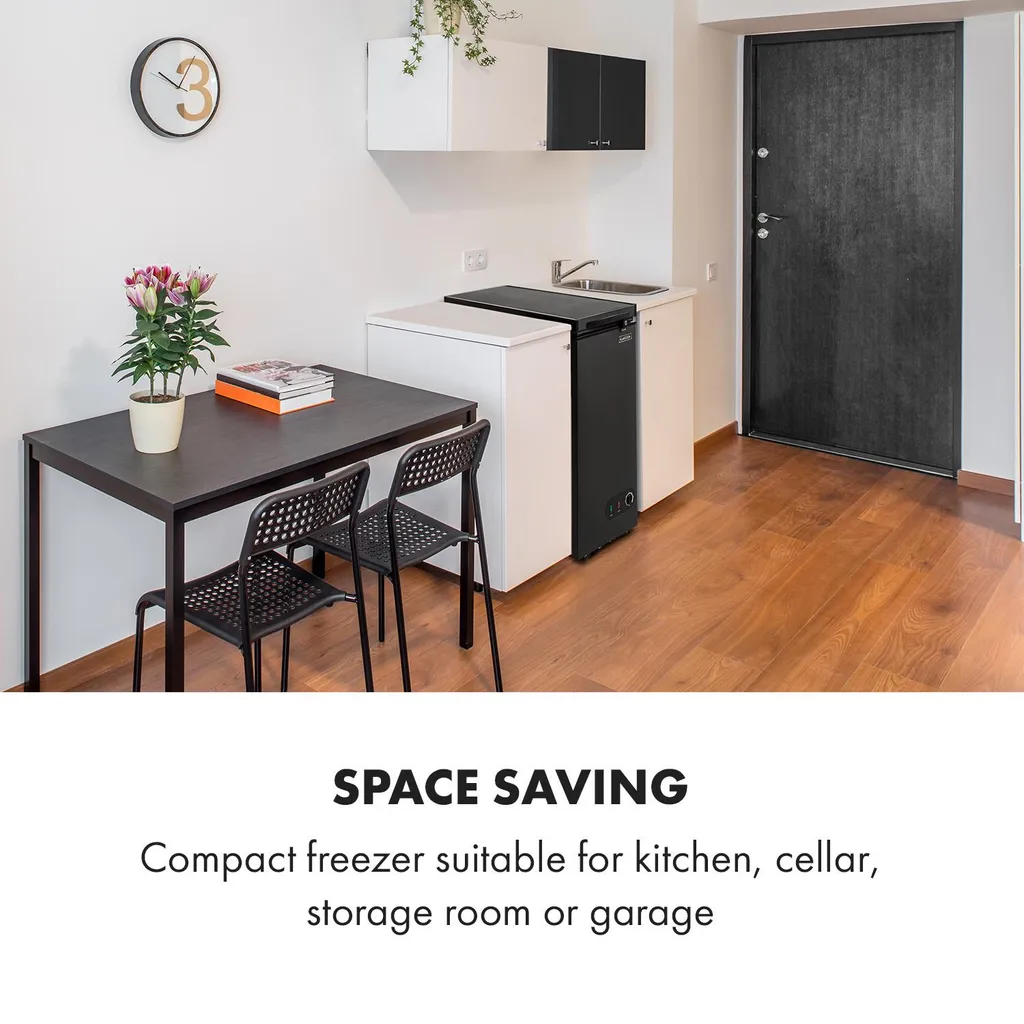Klarstein Gefrierschrank Gefriertruhe - Tiefkühltruhe Gefrierbox - Temperaturregler - Bodenrollen - Freistehend - 50 Liter - Mattschwarz Tiefkühlschrank Freistehend Gefriertruhe Gefrierschrank Groß Kühltruhe Gefriergeräte 5 Klarstein Gefrierschrank Gefriertruhe - Tiefkühltruhe Gefrierbox - Temperaturregler - Bodenrollen - Freistehend - 50 Liter - Mattschwarz Tiefkühlschrank Freistehend Gefriertruhe Gefrierschrank Groß Kühltruhe Gefriergeräte – Bild 3