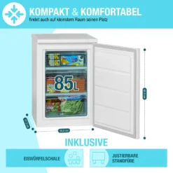Bomann® Gefrierschrank, 85 Liter Nutzinhalt, Gefrierschrank Klein Mit 3 Gefrierschubladen U. Eiswürfelschale, Mini Fridge Mit Stufenloser Temperaturreglung, Türanschlag Wechselbar - GS 2186.1, Weiß -Küchen Profi 7ed04c64350357db0c03c451c898815d