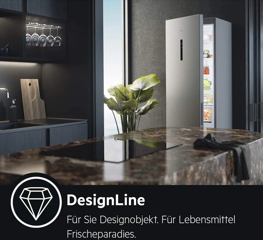 AEG RCB632E4MM Freistehende Kühl-Gefrierkombination / 1860 Mm / / Gefrierteil Unten / 324 L / CustomFlex - Flexibles Türablagesystem / NoFrost / Farbe: Edelstahl-Türen, Seiten Grau 4 AEG RCB632E4MM Freistehende Kühl-Gefrierkombination / 1860 Mm / / Gefrierteil Unten / 324 L / CustomFlex - Flexibles Türablagesystem / NoFrost / Farbe: Edelstahl-Türen, Seiten Grau – Bild 2