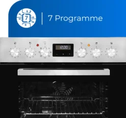 Exquisit EHE 157-2 UR-Set Einbau-Herd Glaskeramikkochfeld | Ober-/Unterhitze | Umluft & Grill| Inox -Küchen Profi 7f94b0349c8f8e52025476c70988b42c