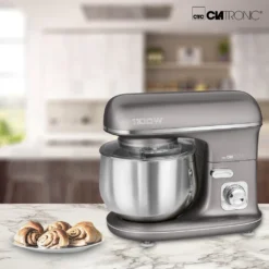 Clatronic Knetmaschine KM 3712 Inkl. Transparentem Spritzschutzdeckel Mit Nachfüllöffnung, 1100 Watt, 5 Liter, Schwenkbarer Multifunktionsarm, Titan -Küchen Profi 7fa5e2995ecab19bc41bec95ee3ec9e4