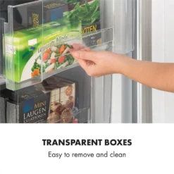 Klarstein Garfield XXL Gefrierschrank , , 81 Liter Gesamtvolumen , 3 Durchsichtige Boxen , Thermostat Mit 3 Stufen , Höhenausgleichende Füße , 39 DB , Silber -Küchen Profi 821cac357bb8c98ce9cdfd71774dd519