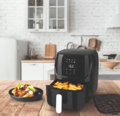 Heißluftfritteuse Fritteuse Fettarm Heißluft 1300W Touch Display Timer Schwarz -Küchen Profi 8328139946a5dacb97dc89f533aae54a