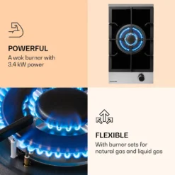 Klarstein Alchemist Gaskochfeld . Wokbrenner Aus Aluminium , Inklusive Schlauch Und Druckminderer , Elektrische Zündung , Für Flüssig- Oder Erdgas , Glaskeramik -Küchen Profi 83845ca551c98c7cfcd653c0d8fa0950