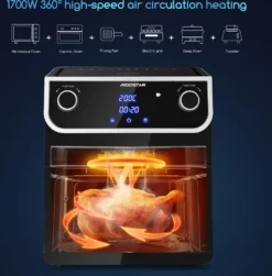 Aigostar - Ölfreie Fritteuse 8 L， Heißluftfritteuse Mit Klarsichtfenster， 1700 W， Doppelknopf & Doppel-LED-Touchscreen Heißluftfritteuse， 12 Voreingestellte Funktionen， Doppelkorb， Spülmaschinenfest， BPA-frei -Küchen Profi 83a51ad4d5e4e2e5183906db5c2d4395