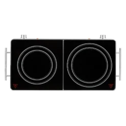 Klarstein VariCook Duo - Doppel-Infrarotkochplatte, Dual-Kochfeld, 3000 Watt Leistung, Aluminium-Gehäuse, Glaskeramik-Platte, Überhitzungsschutz, Tragegriffe, Silber -Küchen Profi 84b8e6174f8d571fa84ab3be726edbee