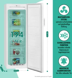 Bomann® Gefrierschrank Nofrost Freistehender 194 Liter Nutzinhalt, Total No Frost - Nie Wieder Abtauen - Schnellgefrierfunktion U. MultiAirflow-System, Türanschlag Wechselbar - GS 7326.1 Weiß 14 Bomann® Gefrierschrank Nofrost Freistehender 194 Liter Nutzinhalt, Total No Frost - Nie Wieder Abtauen - Schnellgefrierfunktion U. MultiAirflow-System, Türanschlag Wechselbar - GS 7326.1 Weiß -Küchen Profi 85a9c3b9ce92b19636c8d44257fd8216