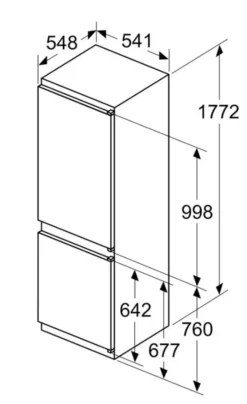 Bosch KIV865SF0 Einbau Kühl - Gefrierkombination, Schlepptür, -Küchen Profi 865e040f7d4aa414e0aeb2ed55313b39