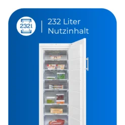 Exquisit Gefrierschrank GS27-H-280E Weiss | Standgerät | 232 L Volumen | Weiß -Küchen Profi 88b1c9562bea95dc5f2d751a17f03048