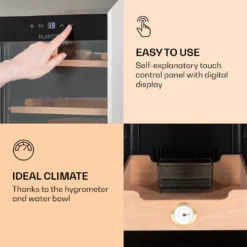 Klarstein Zigarren Humidor Befeuchter - Thermoelektrischer Humidor Schrank Mit Glastür - Mit Einschüben Aus Zedernholz - Hygrometer - LED-Innenbeleuchtung - 37 Liter - Silber Humidor Zigarre Elektrisch Humidor Schrank Luftbefeuchter Humidor Zigarren -Küchen Profi 8938aad60b0f562303fd8fd224713fc7