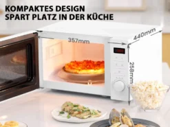 Mikrowelle 20L, Solo-Mikrowelle Mit 8 Menüs/Timer/LED-Digitalanzeige/700W Grill/5 Leistungsstufen/Praktischer Auftaufunktion/Beleuchtung Im Innenraum -Küchen Profi 8986224813840f4125e1f70d56933544