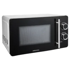 MEDION 2in1 Mikrowelle Mit Grill (20 Liter, 700 Watt, 800 Watt Grill, 5 Leistungsstufen, 3 Kombi-Stufen, Auftaufunktion, MD10495) Schwarz / Silber -Küchen Profi 8bffbecfae63d39d547cc35d28c7c825