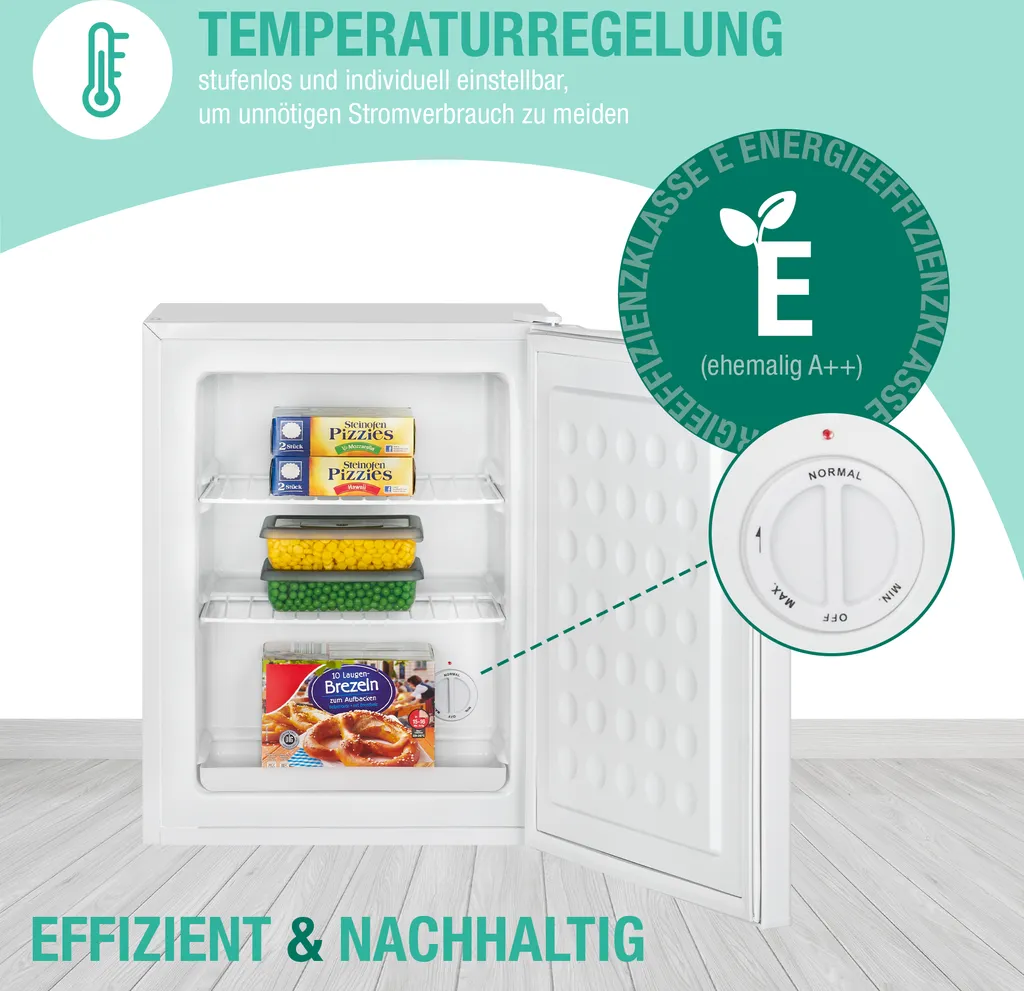 Bomann® Gefrierschrank, 42L Nutzinhalt, Mini Gefrierschrank Mit 2 Herausnehmbaren Gitterablagen, Gefrierschrank Mit Wechselbarem Türanschlag & Stufenloser Temperaturreglung - GB 7236 Weiß 4 Bomann® Gefrierschrank, 42L Nutzinhalt, Mini Gefrierschrank Mit 2 Herausnehmbaren Gitterablagen, Gefrierschrank Mit Wechselbarem Türanschlag & Stufenloser Temperaturreglung - GB 7236 Weiß – Bild 2