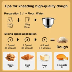 KUCCU Küchenmaschine,1500W Leistungsstarke Knetmaschine, Mit Knet-und Rührfunktion 6 Geschwindigkeiten Geräuscharme Teigknetmaschine 6,5 Liter Edelstahlschüssel Knethaken & Schneebesen Spritzschutz -Küchen Profi 8c7275ab699dc67dc30609be9de75185